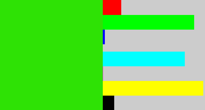 Hex color #2ee205 - vivid green