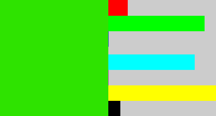 Hex color #2ee300 - vivid green