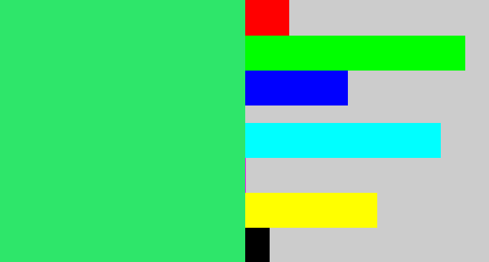 Hex color #2ee66a - weird green