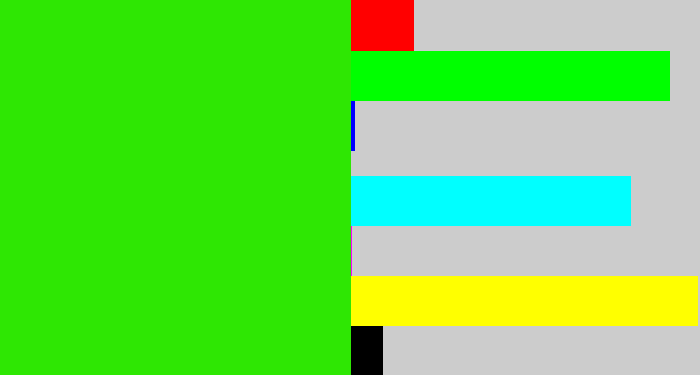 Hex color #2ee703 - vivid green