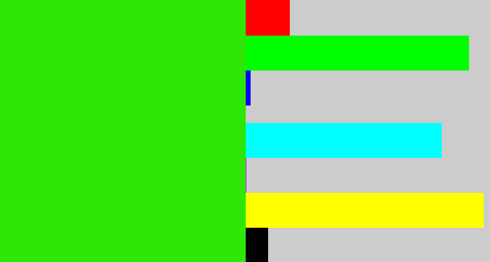 Hex color #2ee706 - vivid green