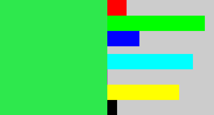 Hex color #2ee84d - bright light green