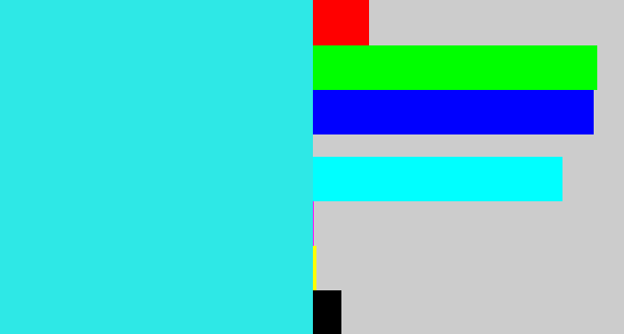 Hex color #2ee8e6 - bright light blue