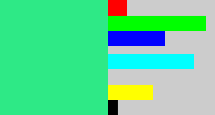 Hex color #2ee986 - weird green