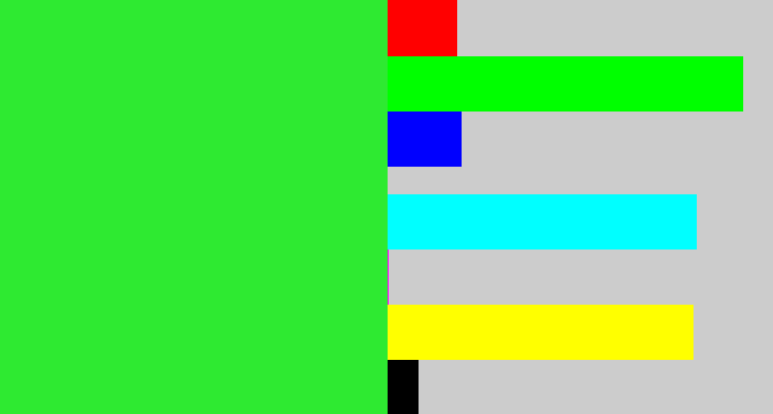 Hex color #2eea31 - radioactive green