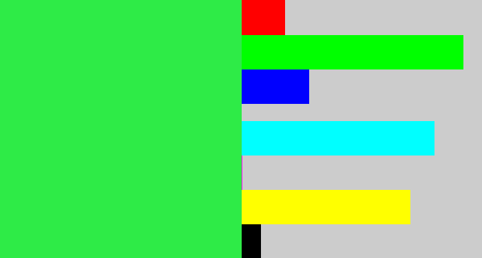 Hex color #2eeb47 - bright light green