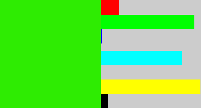 Hex color #2eec02 - vivid green