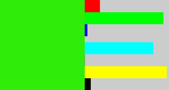 Hex color #2eed08 - vivid green