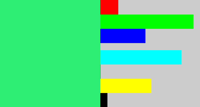 Hex color #2eee74 - weird green