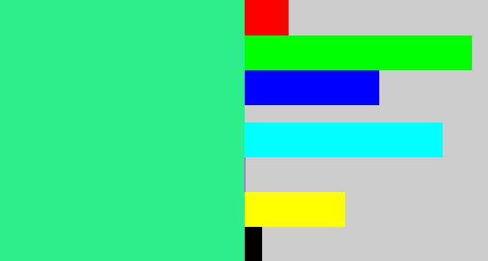 Hex color #2eee8c - wintergreen