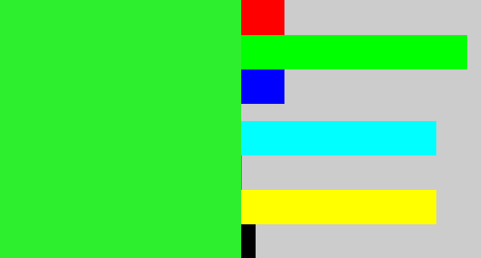 Hex color #2eef2e - radioactive green