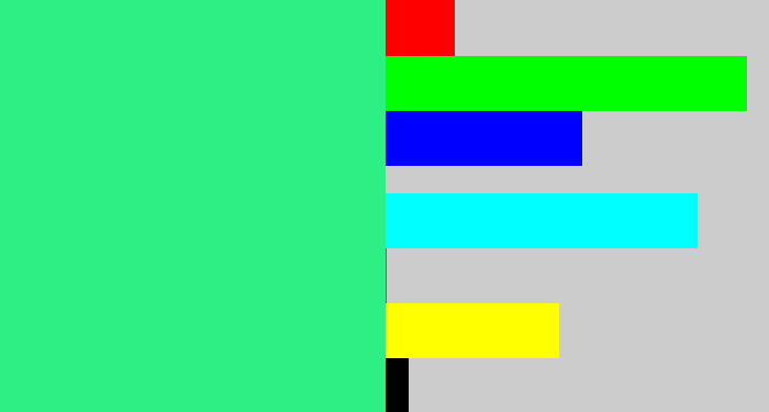 Hex color #2eef83 - weird green