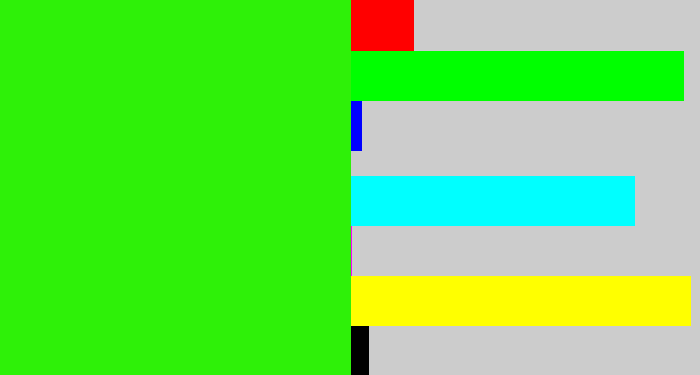 Hex color #2ef108 - vivid green