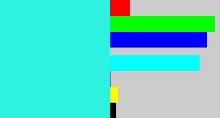 Hex color #2ef2e0 - bright light blue