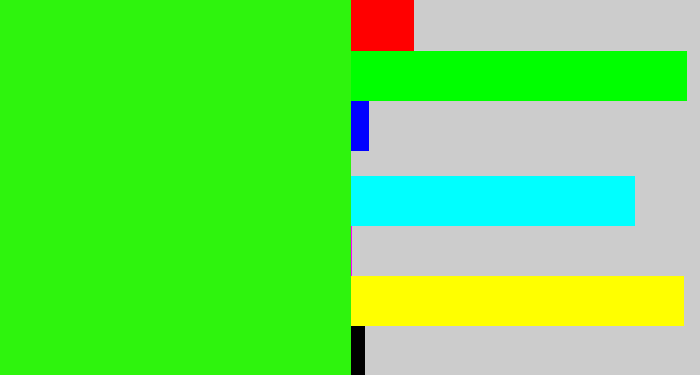 Hex color #2ef40d - vivid green