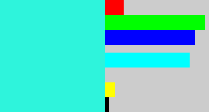 Hex color #2ef4dc - bright light blue