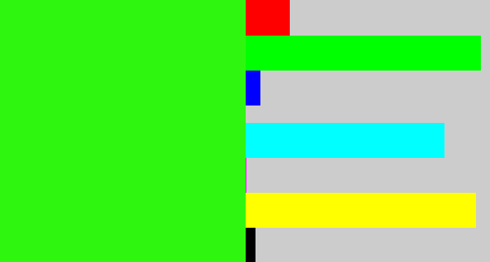 Hex color #2ef60f - vivid green