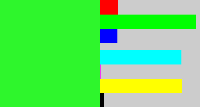 Hex color #2ef62c - hot green
