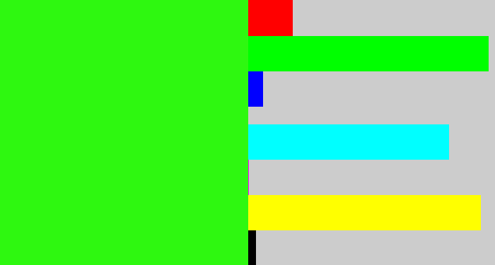 Hex color #2ef810 - vivid green