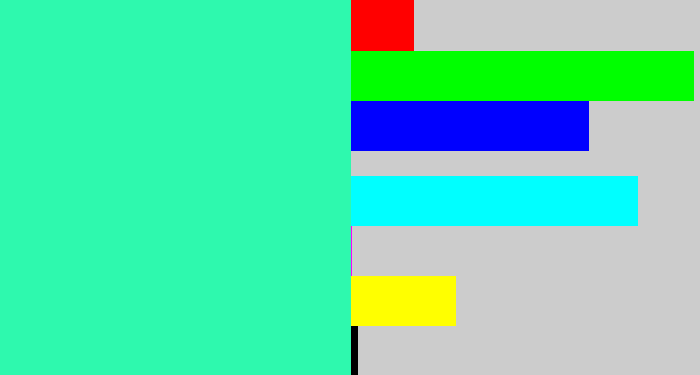 Hex color #2ef9ae - greenish cyan