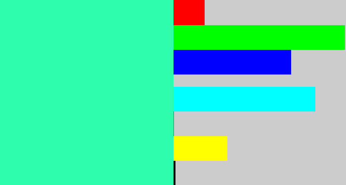 Hex color #2efdae - greenish cyan