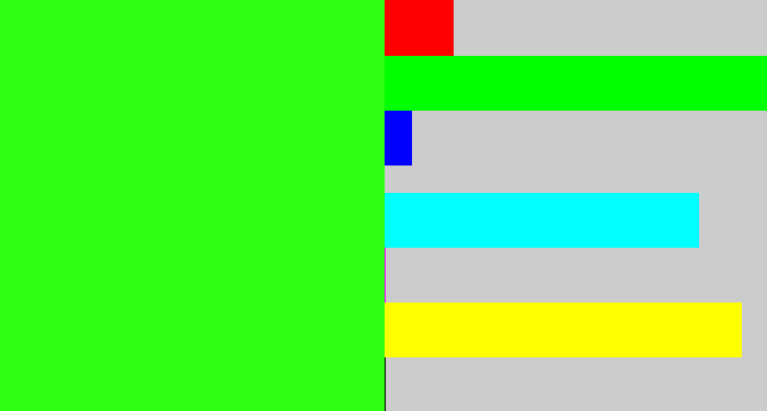 Hex color #2efe11 - electric green