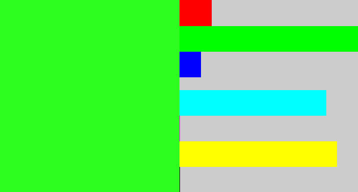 Hex color #2efe1f - radioactive green