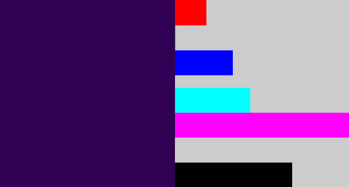 Hex color #2f0053 - dark indigo