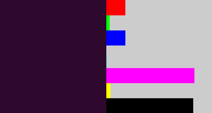 Hex color #2f082d - very dark purple