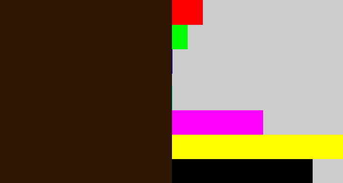 Hex color #2f1600 - dark brown