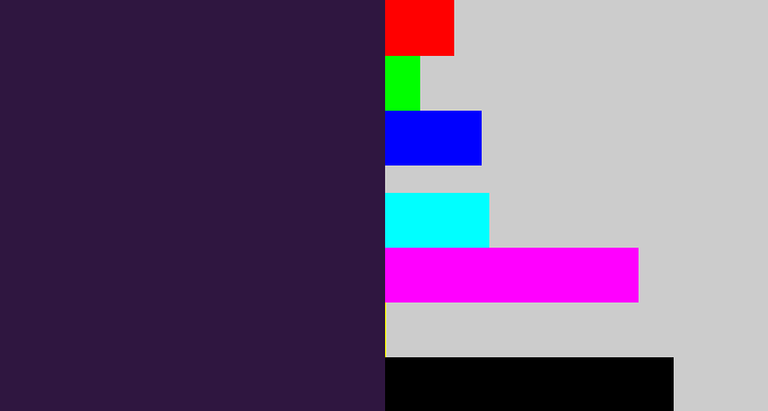 Hex color #2f1640 - dark purple