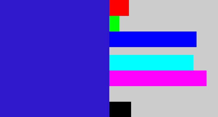 Hex color #2f17cb - indigo blue