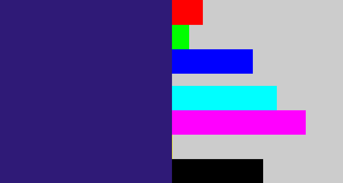 Hex color #2f1a77 - indigo