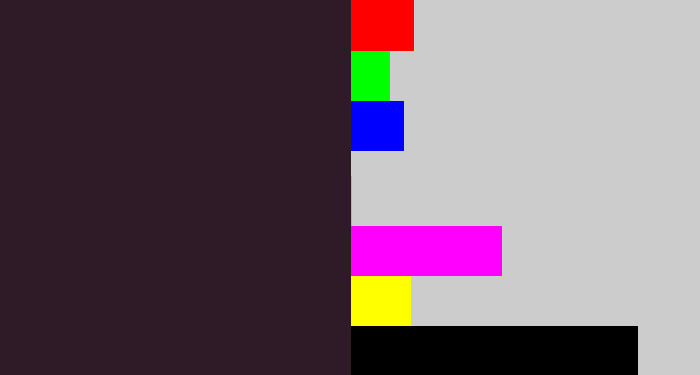 Hex color #2f1b27 - dark