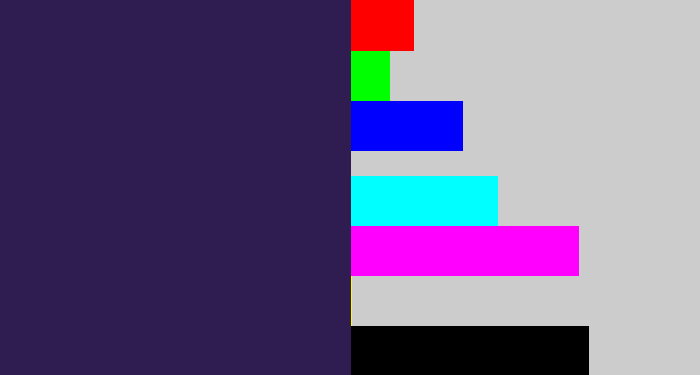Hex color #2f1c51 - dark indigo