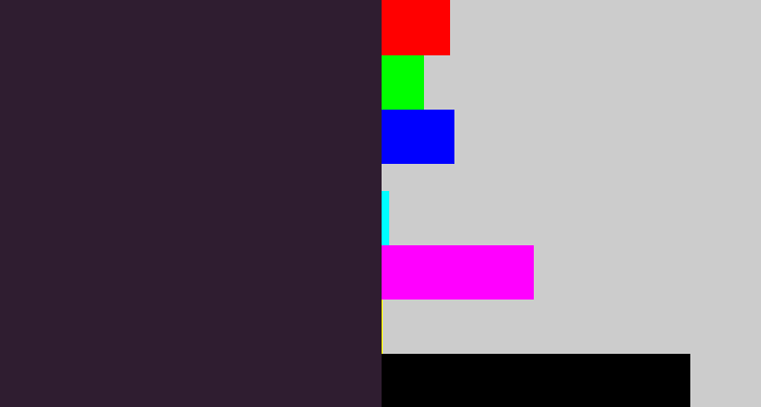 Hex color #2f1d30 - dark