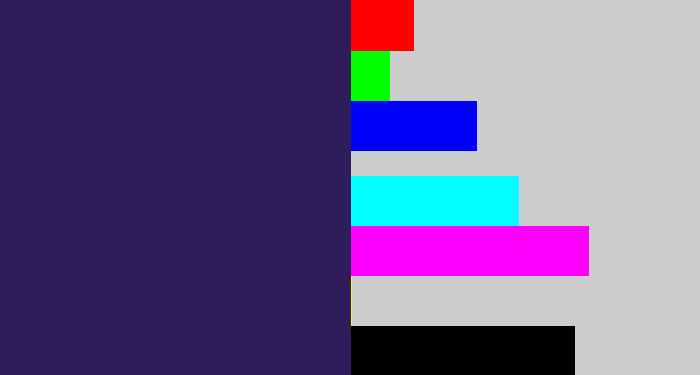 Hex color #2f1d5b - dark indigo