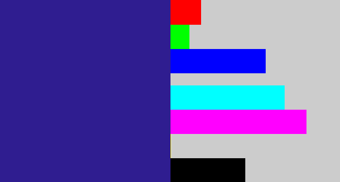 Hex color #2f1d90 - indigo