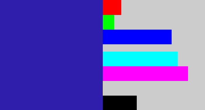 Hex color #2f1dab - indigo blue