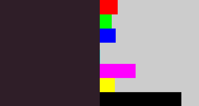 Hex color #2f1e28 - dark