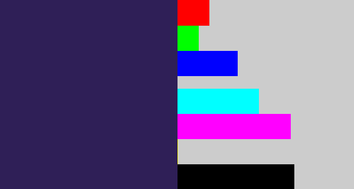 Hex color #2f1f57 - dark indigo