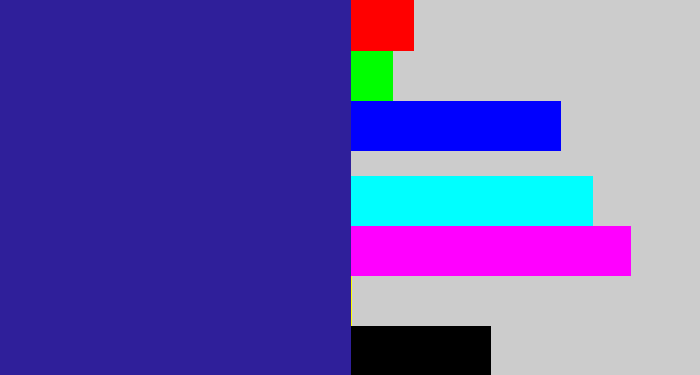Hex color #2f1f9a - indigo blue