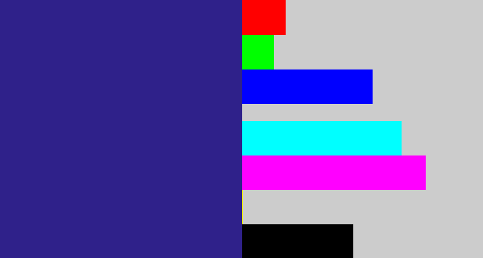 Hex color #2f218a - indigo