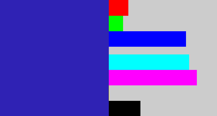 Hex color #2f22b4 - indigo blue