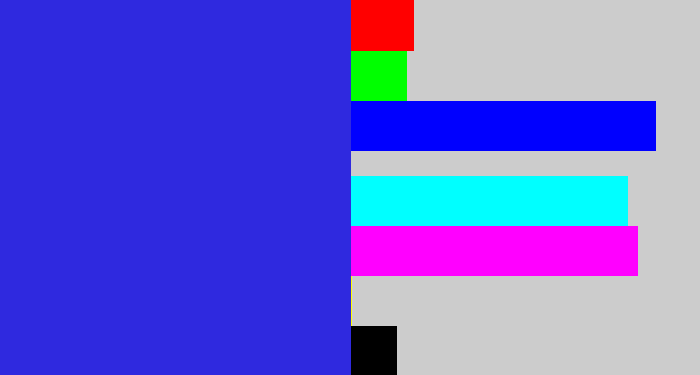 Hex color #2f29df - light royal blue