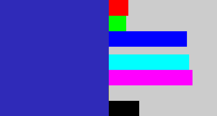 Hex color #2f2ab8 - indigo blue