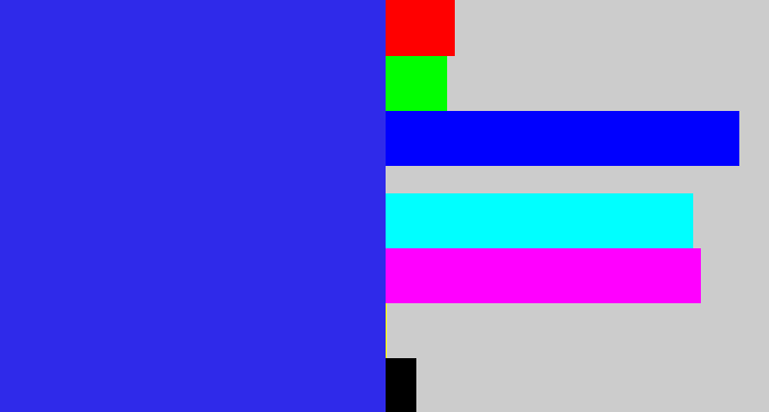 Hex color #2f2aea - light royal blue
