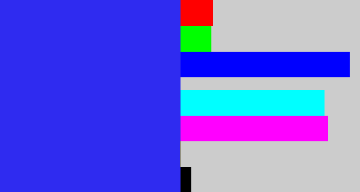 Hex color #2f2bf0 - light royal blue