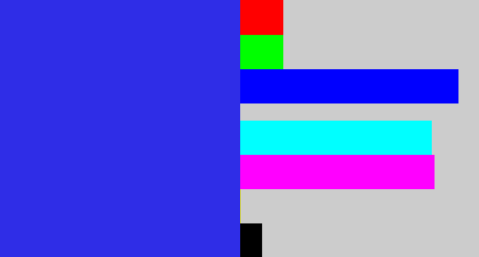 Hex color #2f2de7 - light royal blue