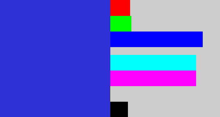 Hex color #2f30d6 - blue blue